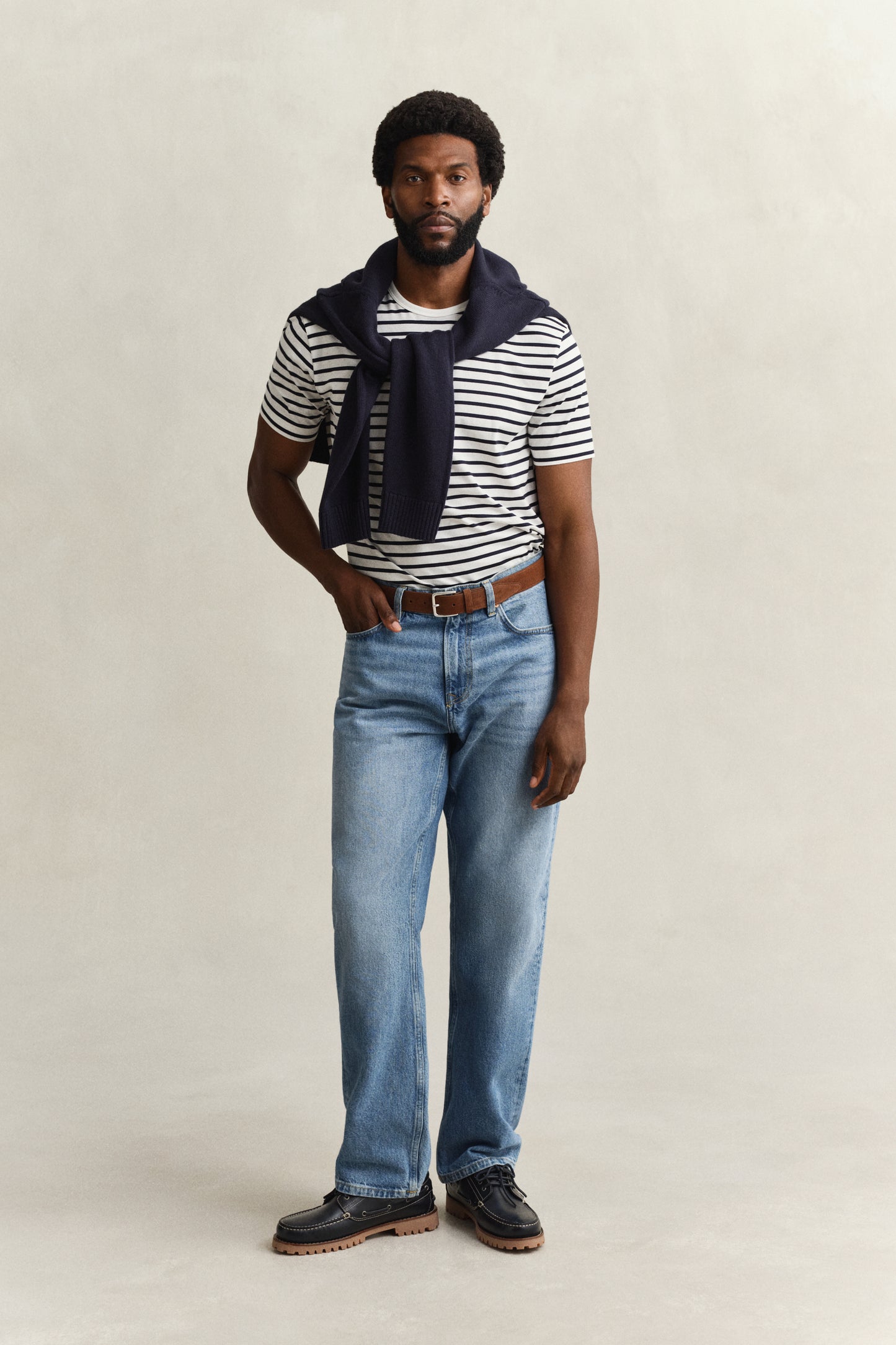 EGGSHELL, PIMA STRIPE SS TSHIRT BY GANT AU.