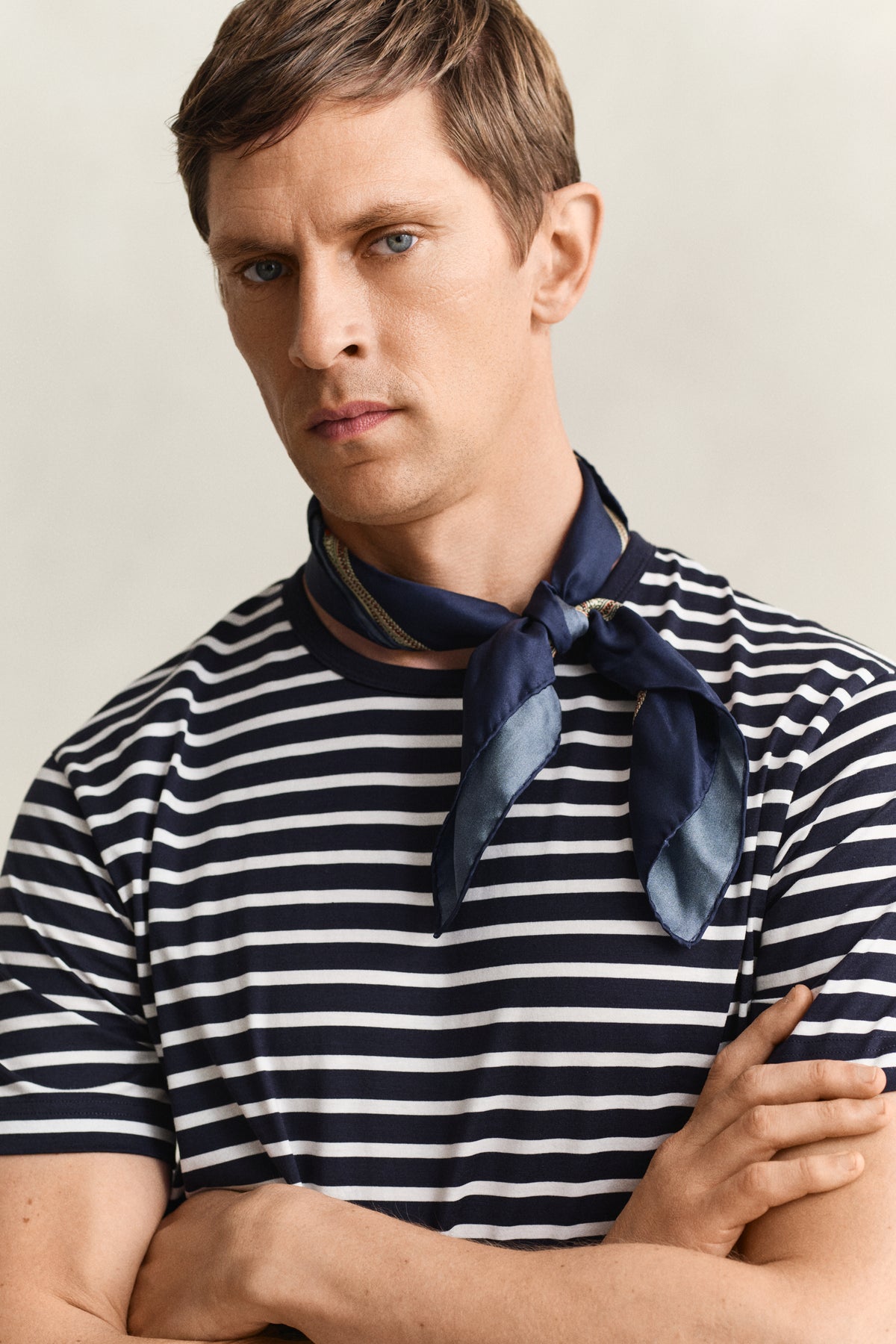 EVENING BLUE, PIMA STRIPE SS TSHIRT, CLOSE-UP BY GANT AU.