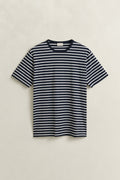 EVENING BLUE, PIMA STRIPE SS TSHIRT, FLAT-LAY BY GANT AU.