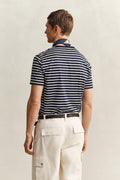 EVENING BLUE, PIMA STRIPE SS TSHIRT, BACK-VIEW BY GANT AU.