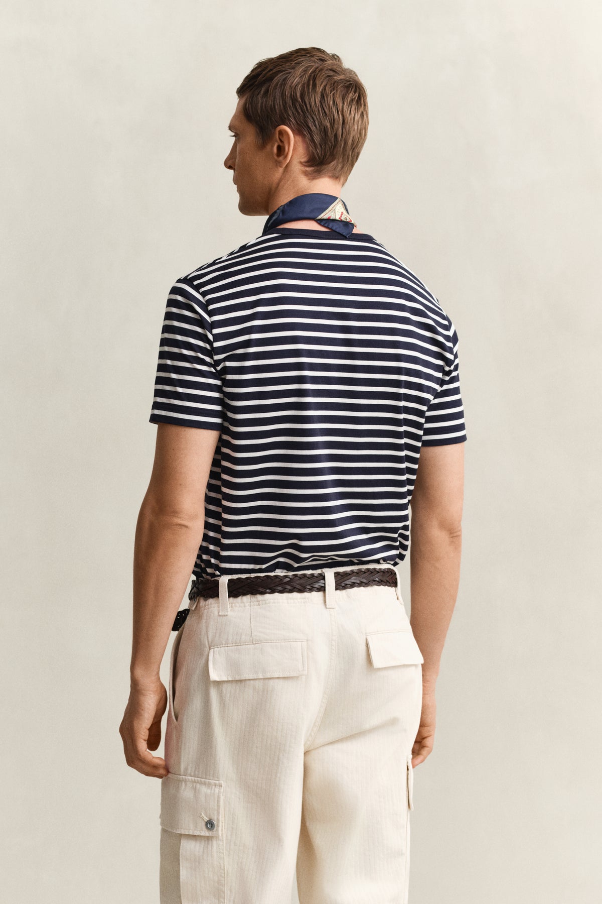 EVENING BLUE, PIMA STRIPE SS TSHIRT, BACK-VIEW BY GANT AU.
