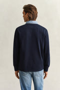 EVENING BLUE, REG CHAMBRAY HEAVY RUGGER, BACK-VIEW BY GANT AU.