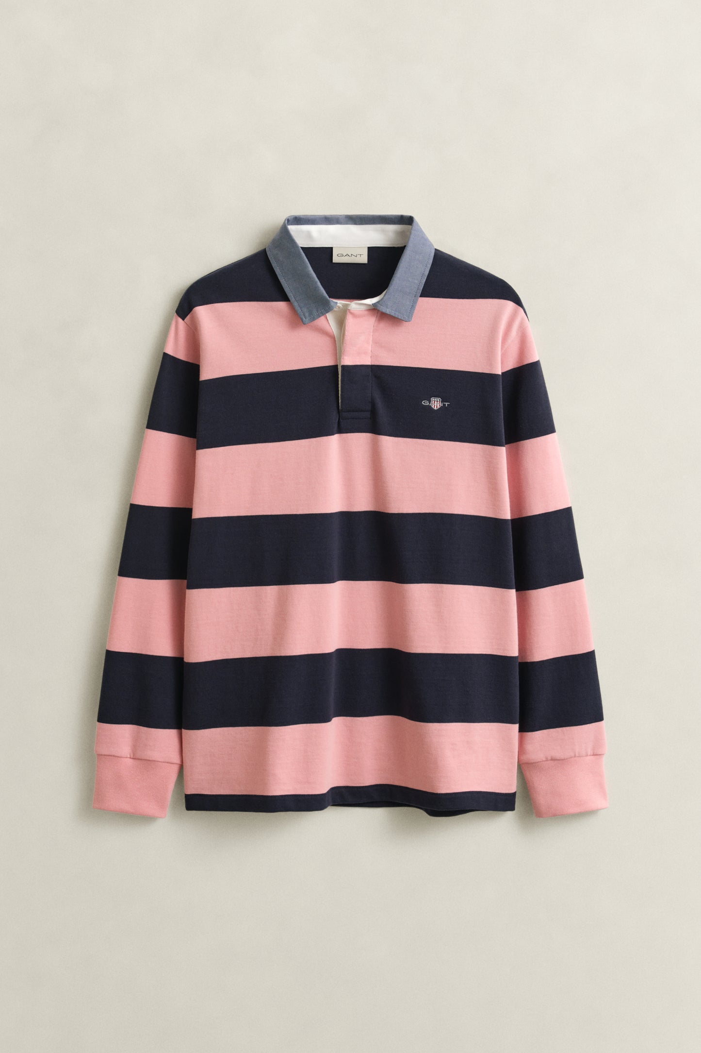 BUBBELGUM PINK, Classic Heavy Rugger, FLAT-LAY BY GANT AU.