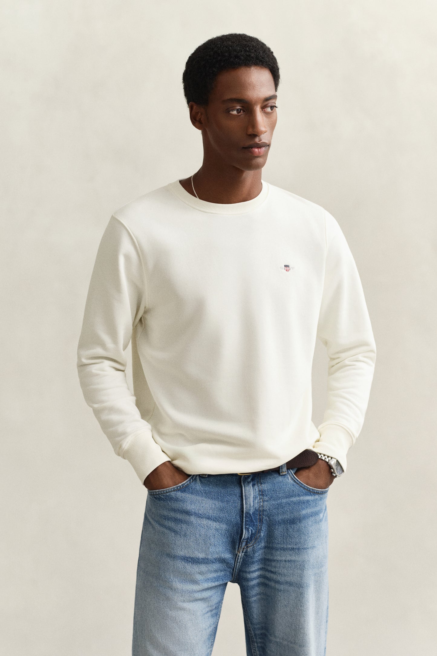 EGGSHELL, REG SHIELD C-NECK SWEAT BY GANT AU.