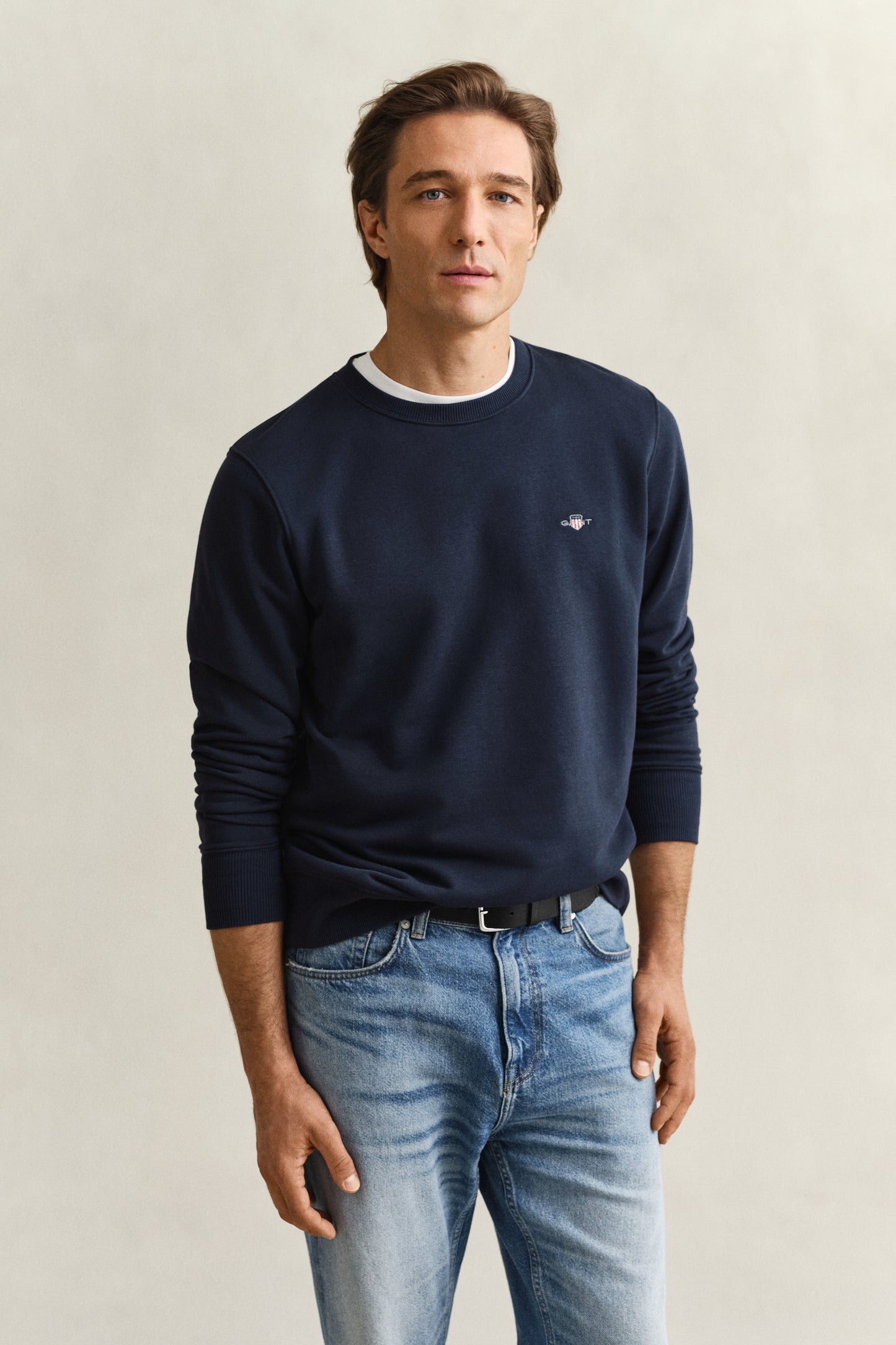 EVENING BLUE, REG SHIELD C-NECK SWEAT BY GANT AU.