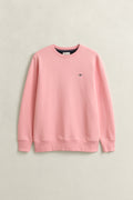BUBBELGUM PINK, REG SHIELD C-NECK SWEAT, FLAT-LAY BY GANT AU.