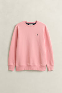 BUBBELGUM PINK, REG SHIELD C-NECK SWEAT, FLAT-LAY BY GANT AU.
