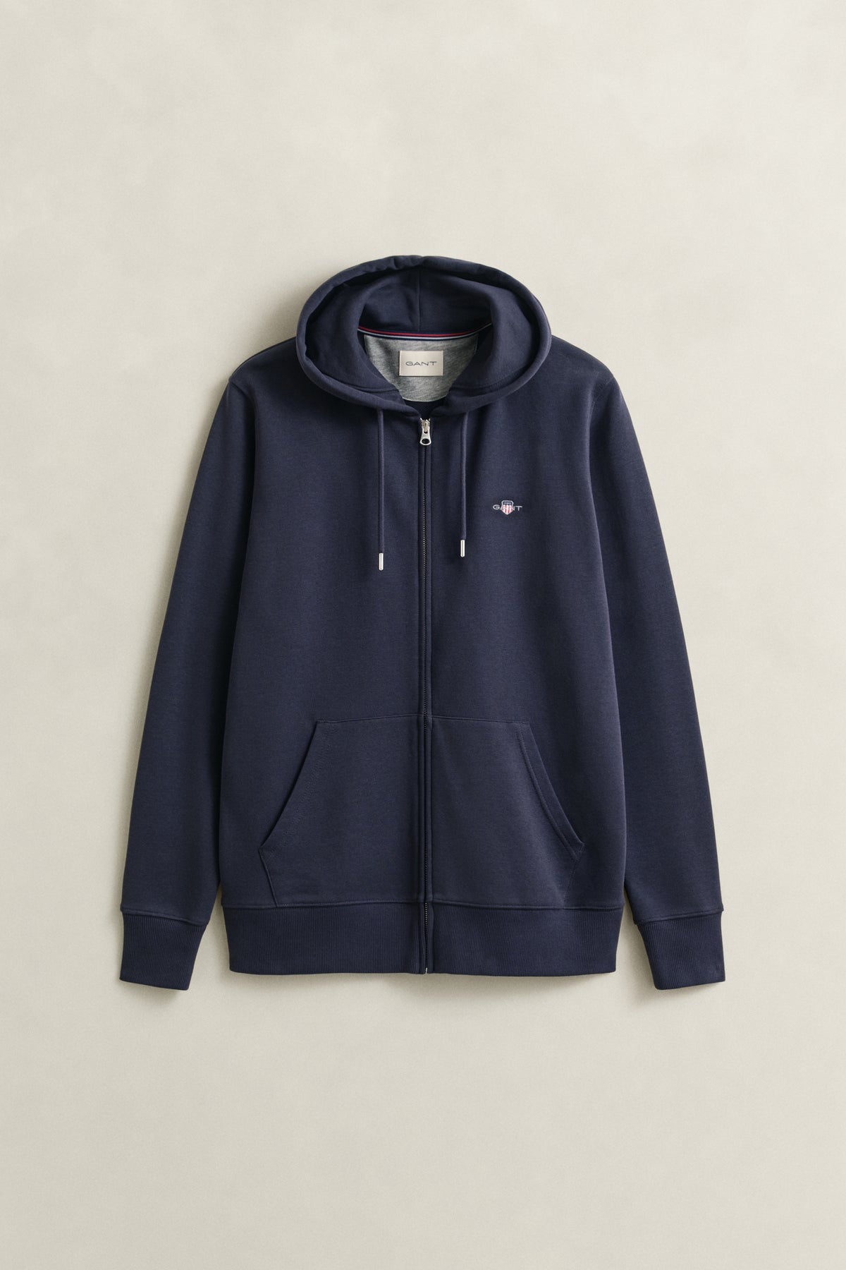 EVENING BLUE, REG SHIELD FULL ZIP HOODIE, FRONT-VIEW BY GANT AU.