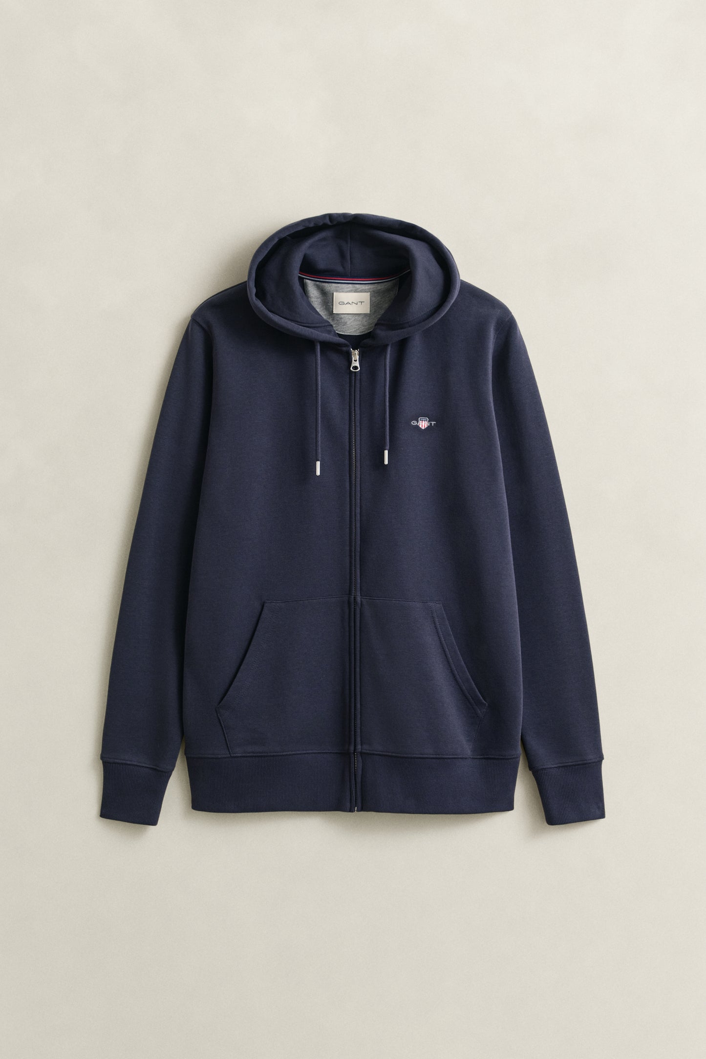 EVENING BLUE, REG SHIELD FULL ZIP HOODIE, FRONT-VIEW BY GANT AU.