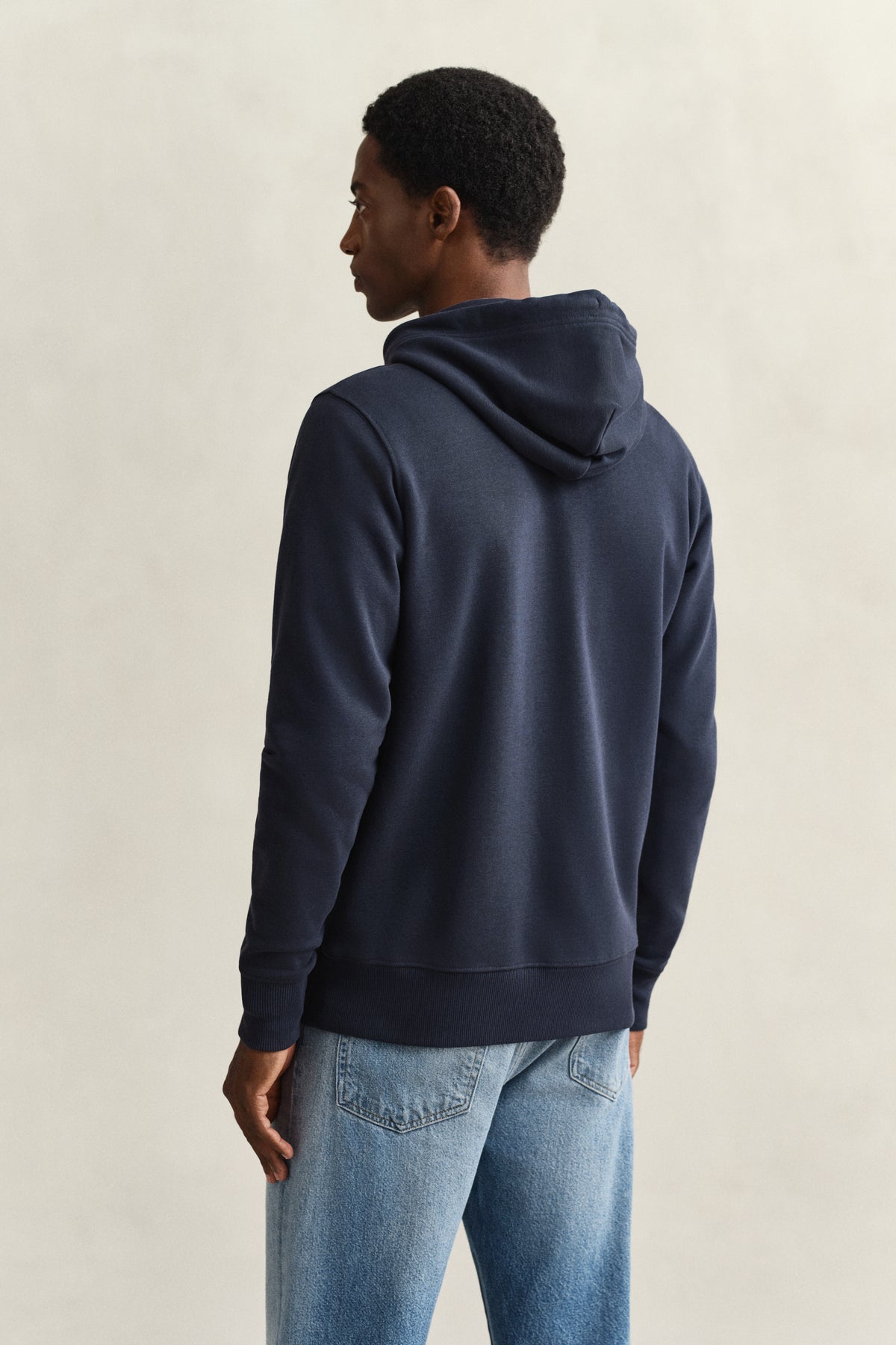 EVENING BLUE, REG SHIELD FULL ZIP HOODIE, BACK-VIEW BY GANT AU.