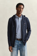 EVENING BLUE, REG SHIELD FULL ZIP HOODIE BY GANT AU.