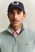 CERAMIC GREY, REG SHIELD HALF ZIP SWEAT, CLOSE-UP BY GANT AU.