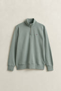 CERAMIC GREY, REG SHIELD HALF ZIP SWEAT, FLAT-LAY BY GANT AU.