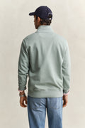 CERAMIC GREY, REG SHIELD HALF ZIP SWEAT, BACK-VIEW BY GANT AU.