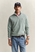 CERAMIC GREY, REG SHIELD HALF ZIP SWEAT, FRONT-VIEW BY GANT AU.
