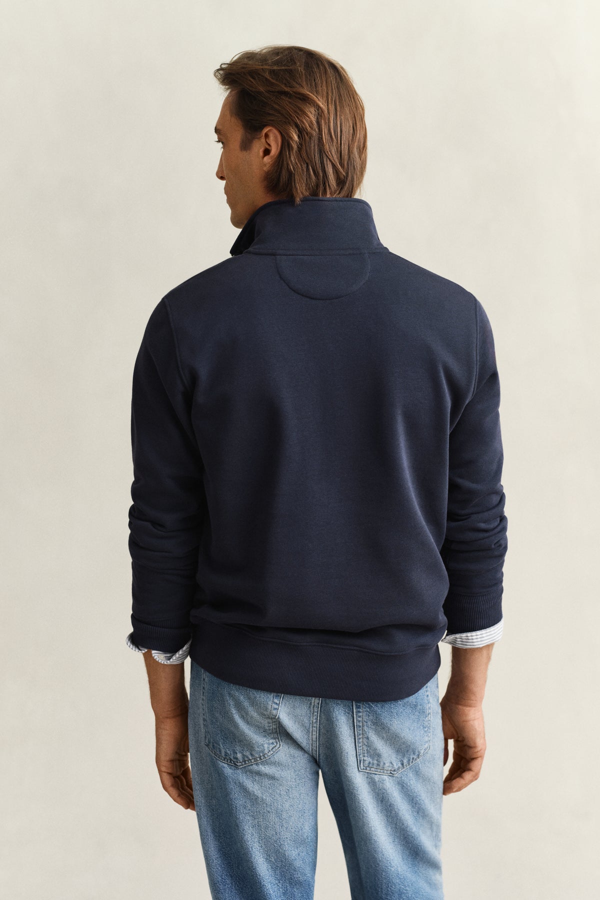 EVENING BLUE, REG SHIELD HALF ZIP SWEAT, BACK-VIEW BY GANT AU.