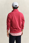 ROSE RED, REG SHIELD HALF ZIP SWEAT, BACK-VIEW BY GANT AU.