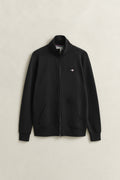 BLACK, REG SHIELD FULL ZIP SWEAT, FRONT-VIEW BY GANT AU.