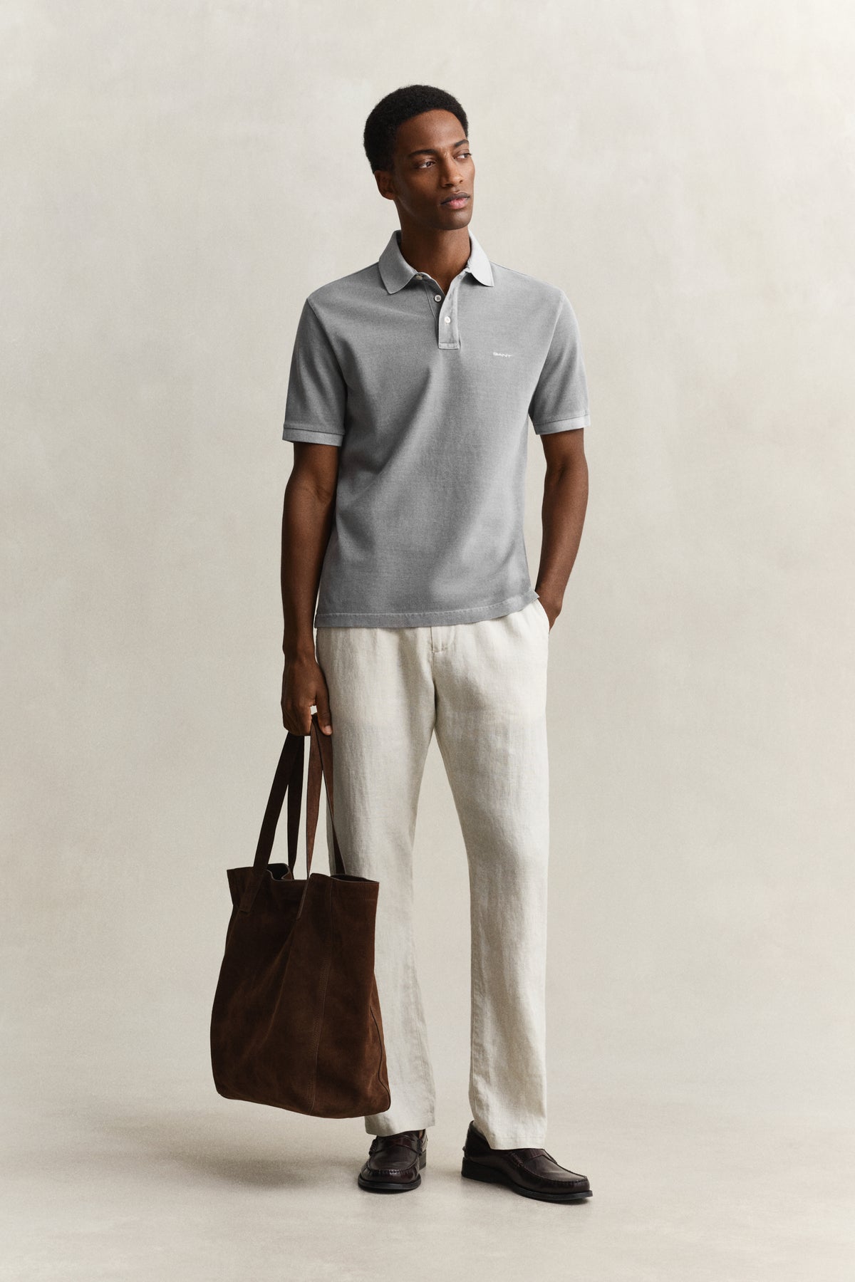CERAMIC GREY, SUNFADED SS POLO BY GANT AU.