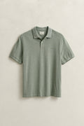 DRY HERB GREEN, 2 TONE SS POLO, FLAT-LAY BY GANT AU.