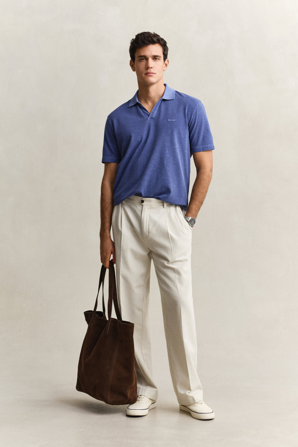 VINTAGE BLUE, WASHED SLUB SS POLO BY GANT AU.