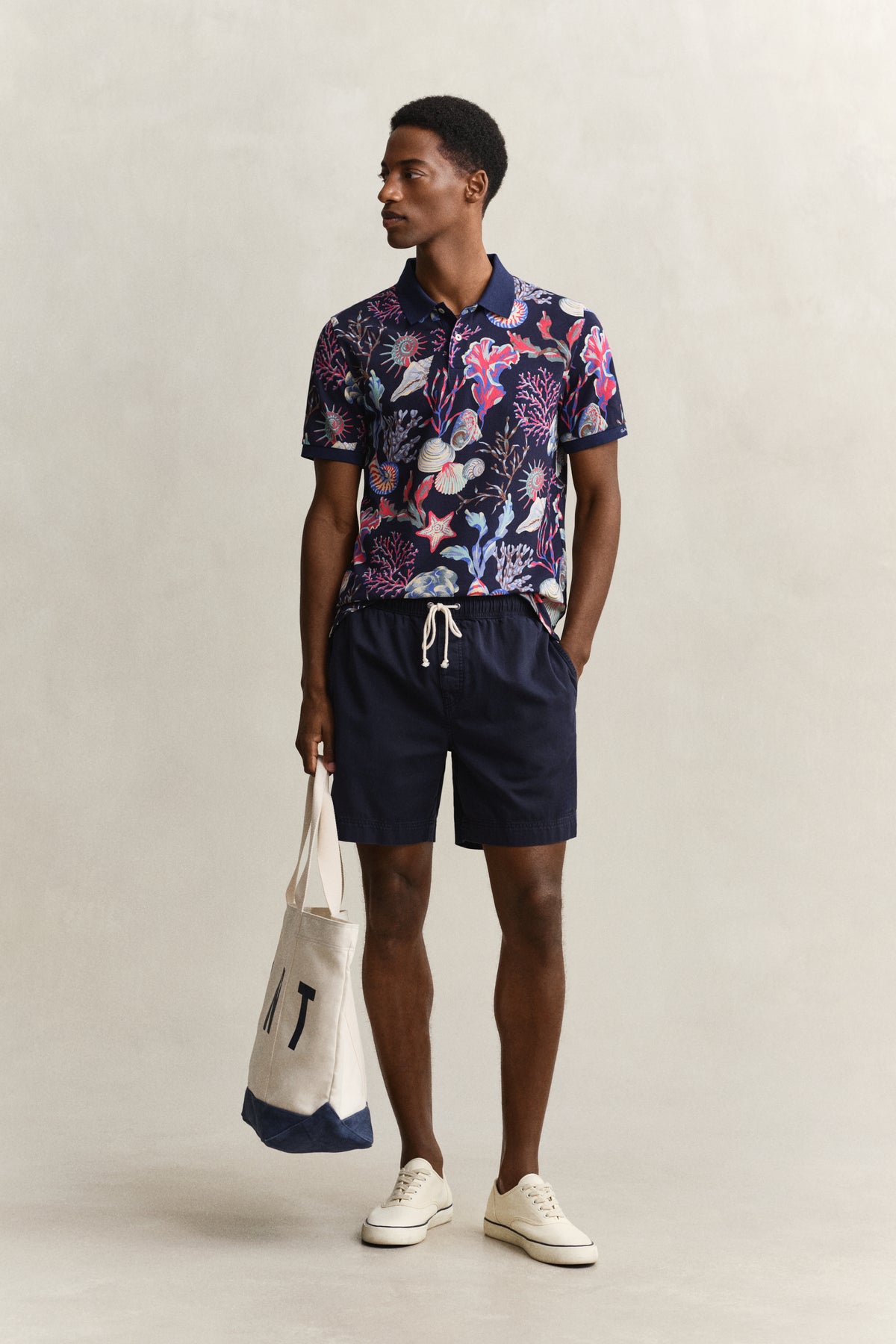 CLASSIC BLUE, PRINTED SS POLO BY GANT AU.