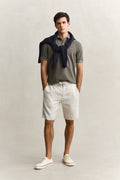 SAND, REG LINEN DS SHORTS, FRONT-VIEW BY GANT AU.