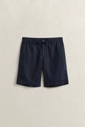 EVENING BLUE, REG LINEN DS SHORTS, FRONT-VIEW BY GANT AU.
