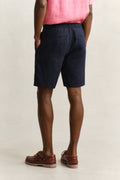 EVENING BLUE, REG LINEN DS SHORTS, BACK-VIEW BY GANT AU.