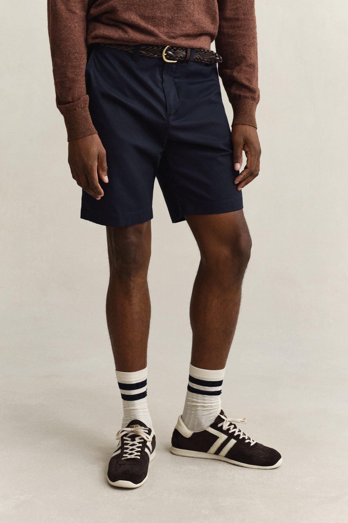 MODEL WEARING Chino Shorts
