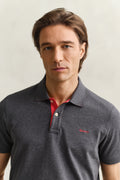 ANTRACIT MELANGE, REG CONTRAST PIQUE SS POLO, CLOSE-UP BY GANT AU.