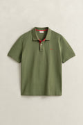 DRY HERB GREEN, Contrast Polo Shirt, FLAT-LAY BY GANT AU.