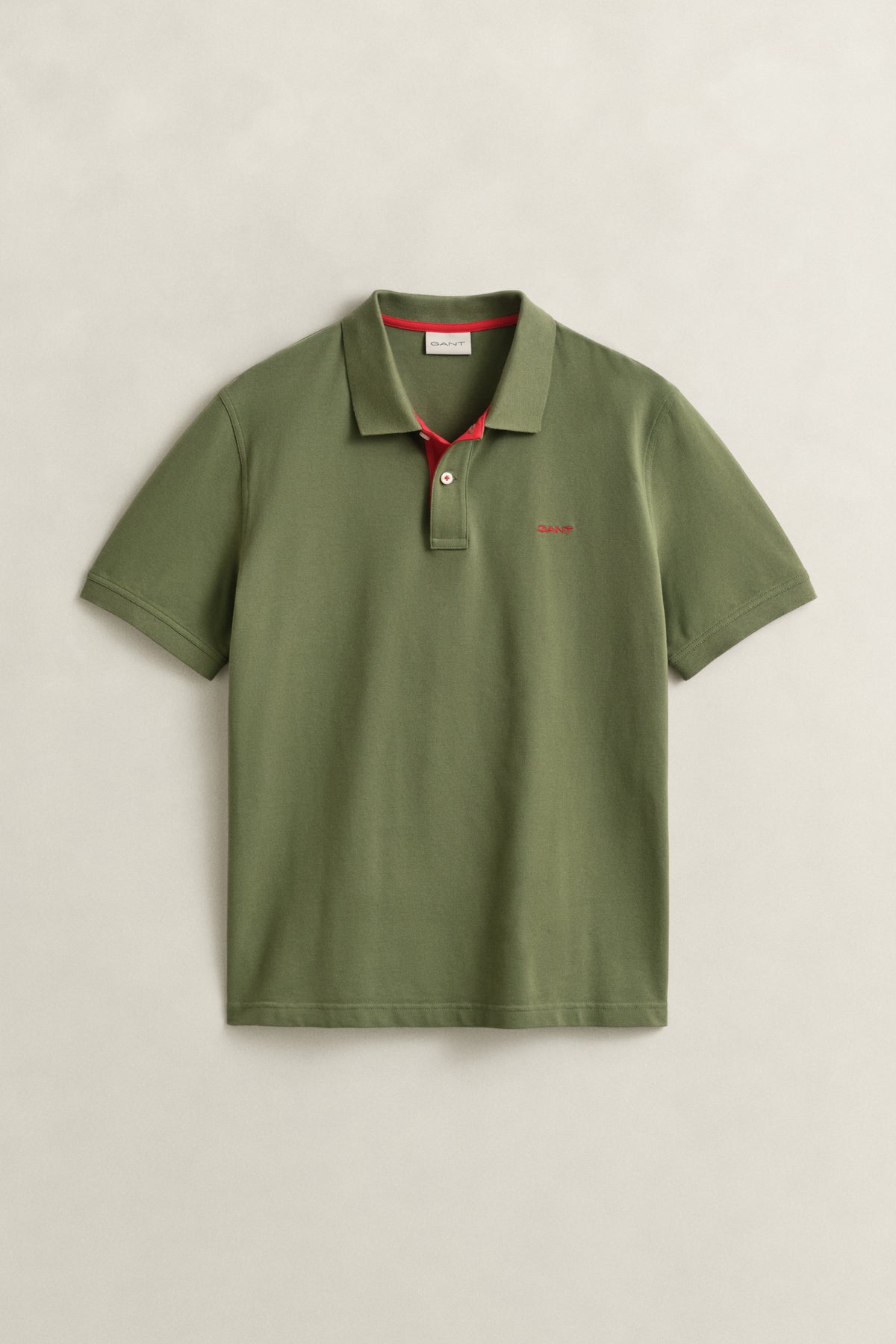 DRY HERB GREEN, Contrast Polo Shirt, FLAT-LAY BY GANT AU.