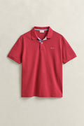 MUTED RED, Contrast Polo Shirt, FLAT-LAY BY GANT AU.