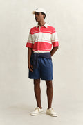 ROSE RED, STRIPED SS RUGGER BY GANT AU.