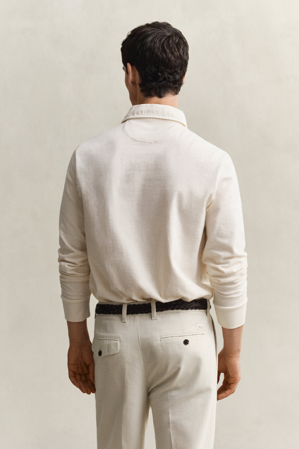 CREAM, WASHED SLUB HEAVY RUGGER, BACK-VIEW BY GANT AU.