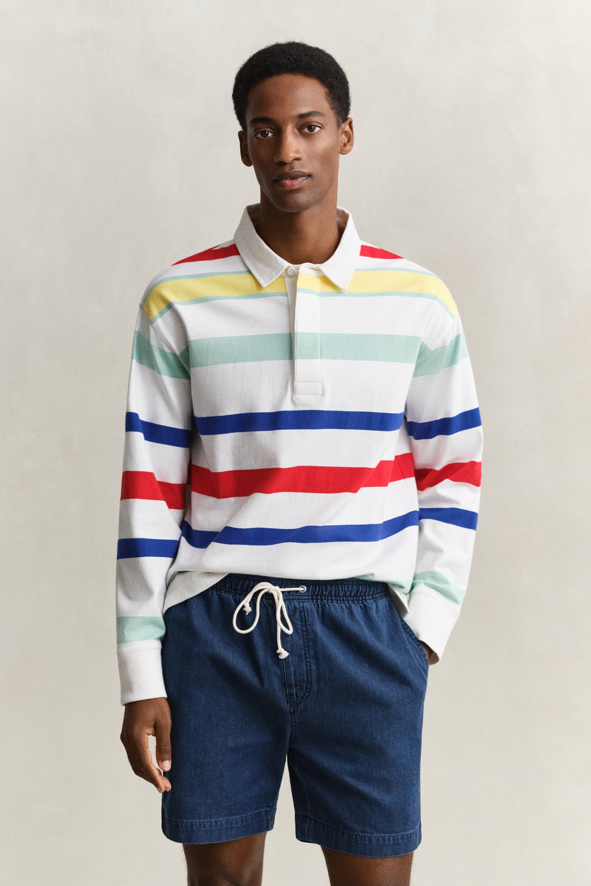 EGGSHELL, MULTI COLOR RUGGER, FRONT-VIEW BY GANT AU.