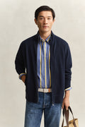 EVENING BLUE, LIGHT SACKER RIB FZ, FRONT-VIEW BY GANT AU.