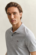 GREY MELANGE, Classic Regular Polo Shirt, CLOSE-UP BY GANT AU.