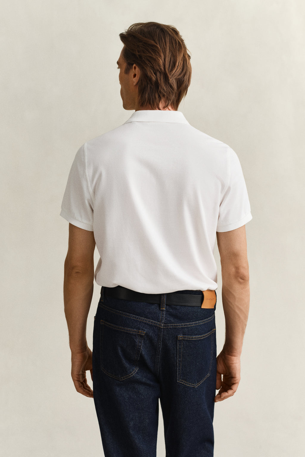 WHITE, Classic Regular Polo Shirt, BACK-VIEW BY GANT AU.