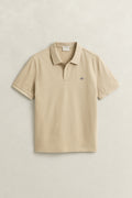 OAT BEIGE, Classic Regular Polo Shirt, FLAT-LAY BY GANT AU.