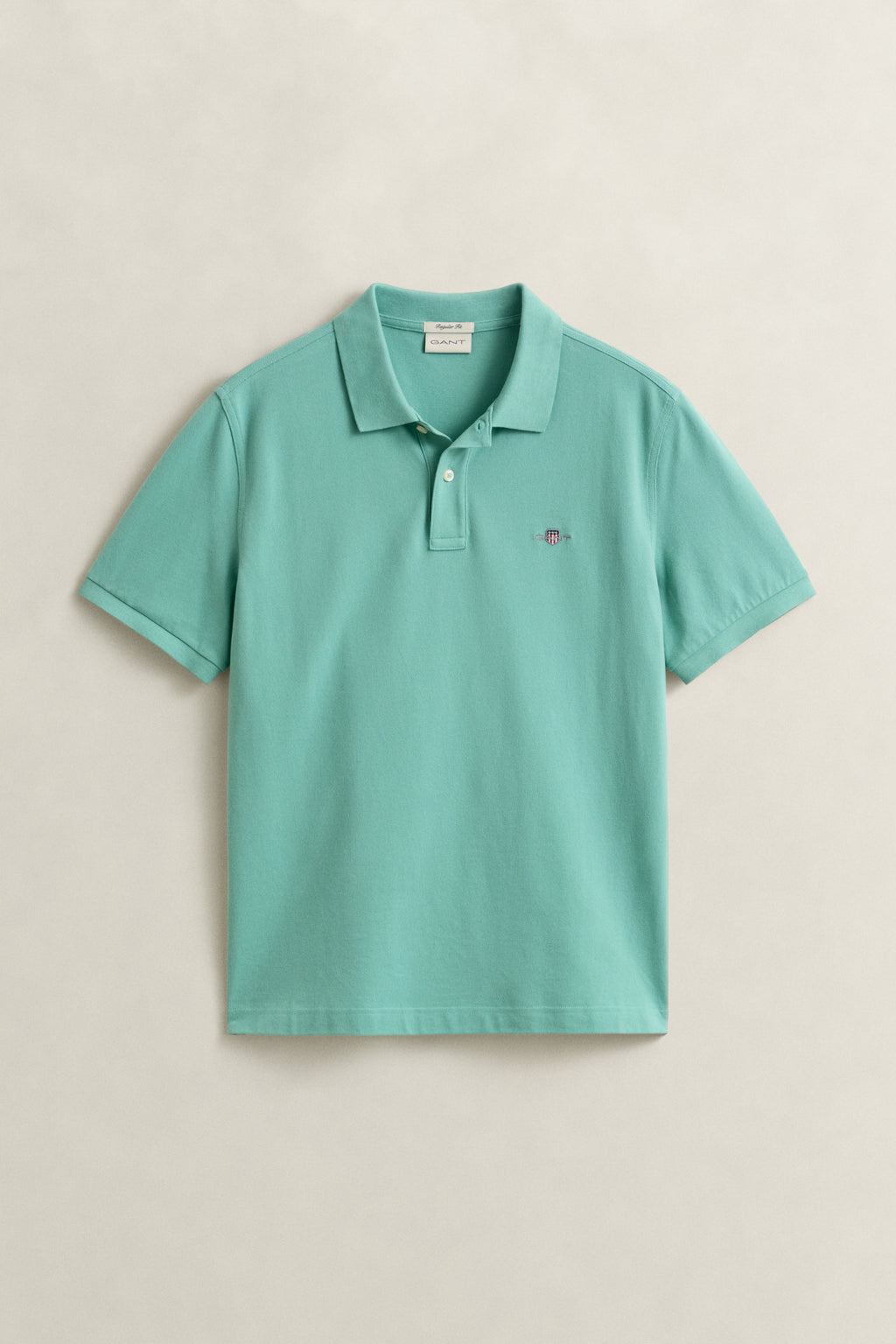 MUTED TURQUOISE, Classic Regular Polo Shirt, FLAT-LAY BY GANT AU.