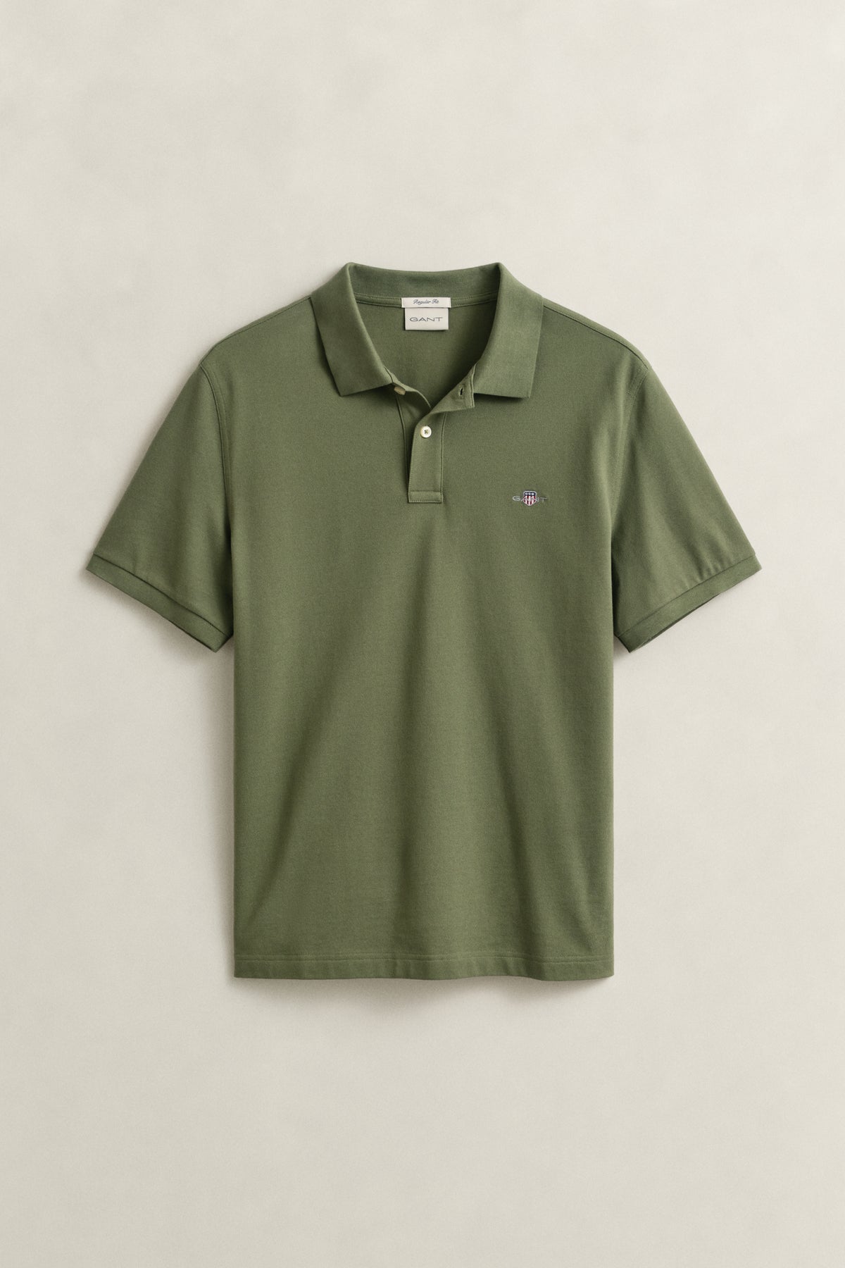 DRY HERB GREEN, Classic Regular Polo Shirt, FLAT-LAY BY GANT AU.