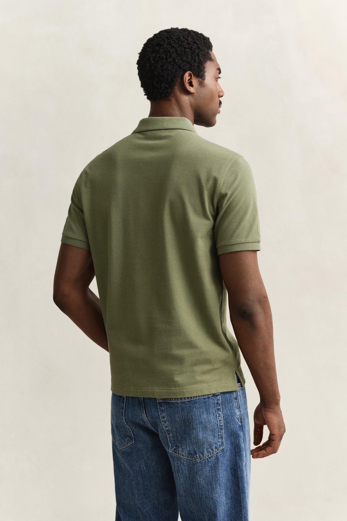 DRY HERB GREEN, Classic Regular Polo Shirt, BACK-VIEW BY GANT AU.