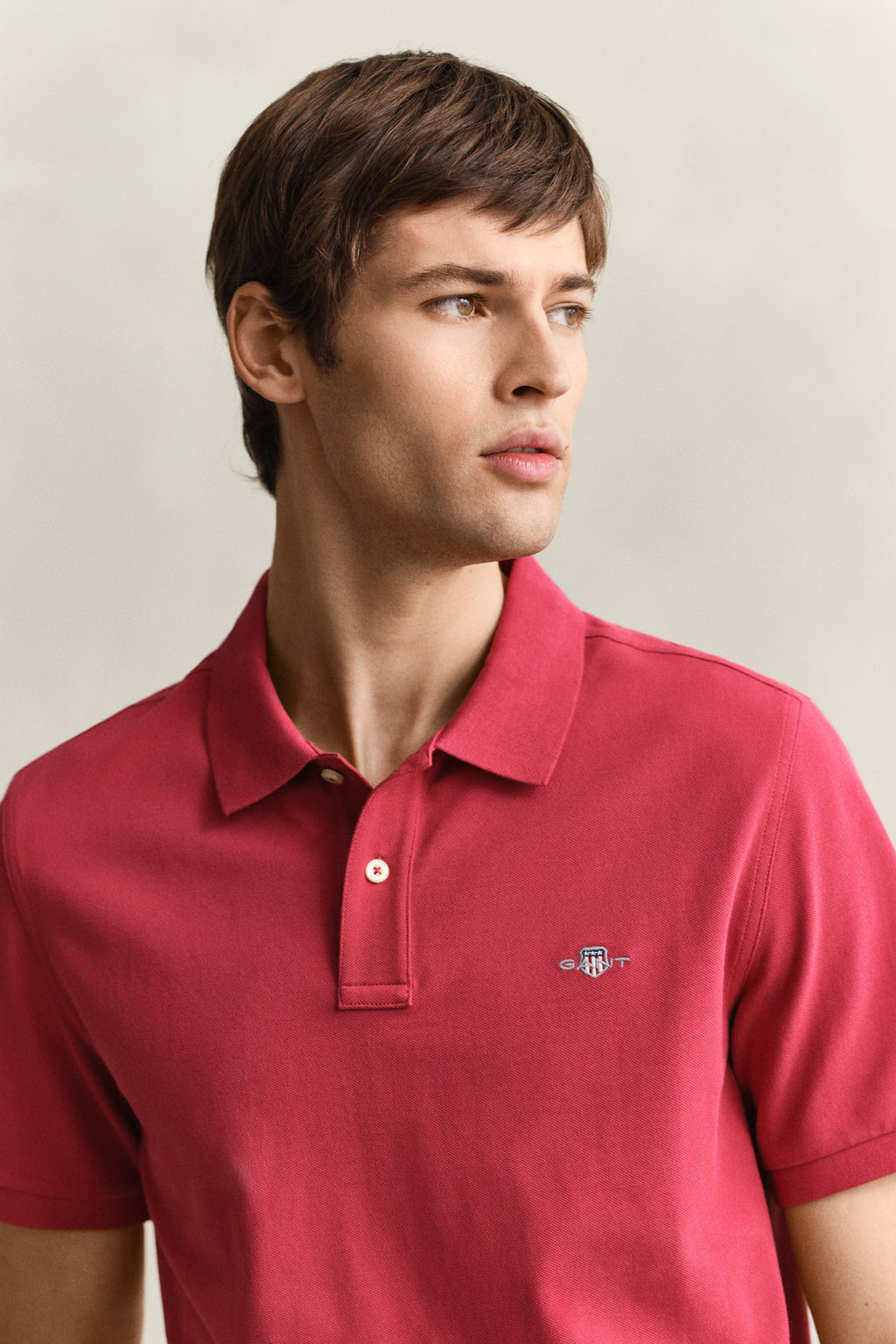 MUTED RED, Classic Regular Polo Shirt, CLOSE-UP BY GANT AU.