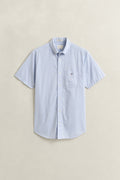 LIGHT BLUE, REG CLASSIC POPLIN SS SHIRT, FLAT-LAY BY GANT AU.