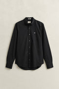 BLACK, SLIM CLASSIC POPLIN SHIRT, FLAT-LAY BY GANT AU.