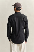 BLACK, SLIM CLASSIC POPLIN SHIRT, BACK-VIEW BY GANT AU.