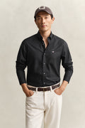 BLACK, SLIM CLASSIC POPLIN SHIRT, FRONT-VIEW BY GANT AU.