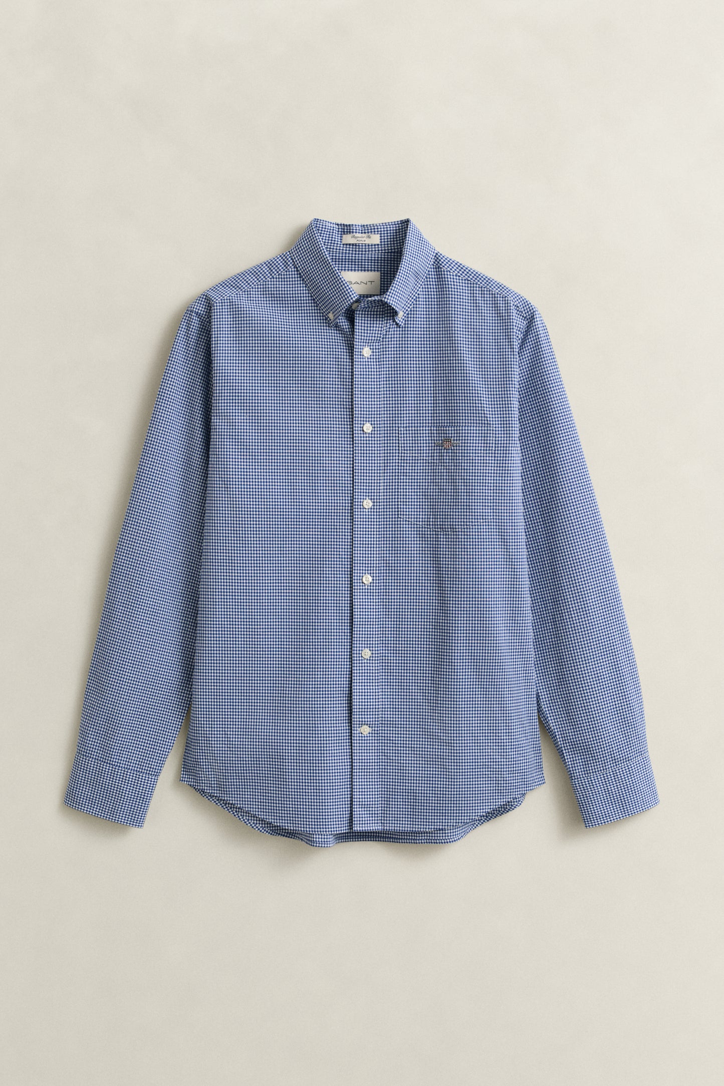 COLLEGE BLUE, REG CLASSIC POPLIN GINGHAM SHIRT, FLAT-LAY BY GANT AU.